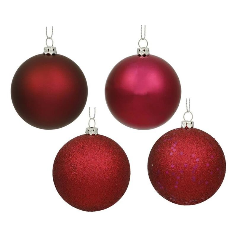 Vickerman 24" Wine 4 Finish Ball Ornament 24 per Box image number 0