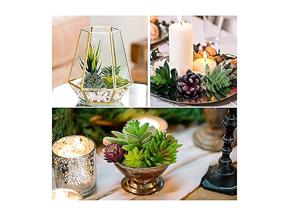 Artificial Succulent Plants 16 Pack Set Faux Succulents Unpotted Fake Crafting