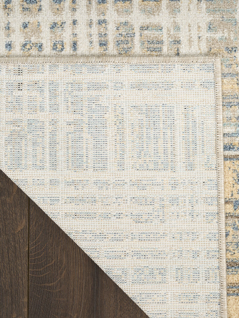 Washable Decor WSD07 Ivory/Blue 5'3" x 7' Rug