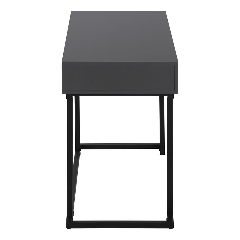 HomeRoots 42" Gray and Black Wood and Metal Sled Computer Desk image number 3