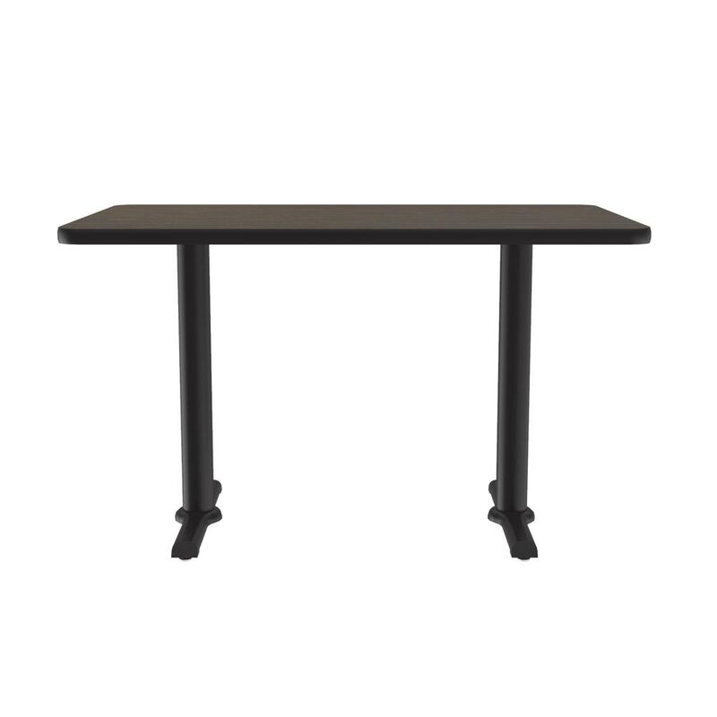 Correll Table Height Thermal Fused Laminate Caf&eacute; and Breakroom Table 30x48, RECTANGULAR, WALNUT BLACK