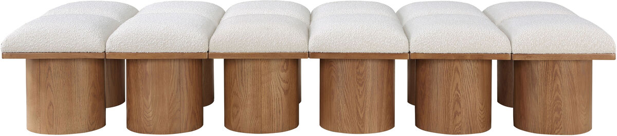 Meridian Furniture Pavilion Cream Boucle Fabric Bench