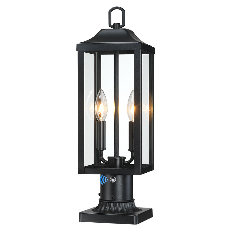 20 in. Dusk-to-Dawn Farmhouse Modern 2-Light  Outdoor Post Light image number 0