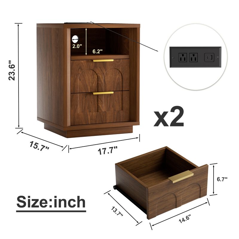 Fonkwa two-piece bedside table set image number 9