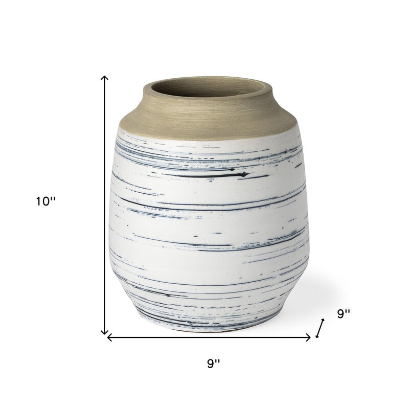 Stylish Abstract Cylinder Ceramic Vase for Home Accent or Table Display