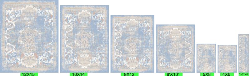 Pasargad Home Turkish Amboise L. Blue Area Rug-12' 0'' X 15' 1''