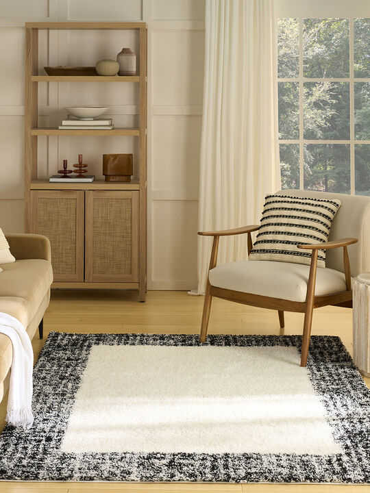 Pacific Shag PCS02 Ivory/Black 7'10" x 9'10" Rug