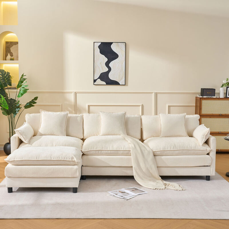 Envelor Modern L-Shaped Modular Chenille Sectional Sofa image number 1