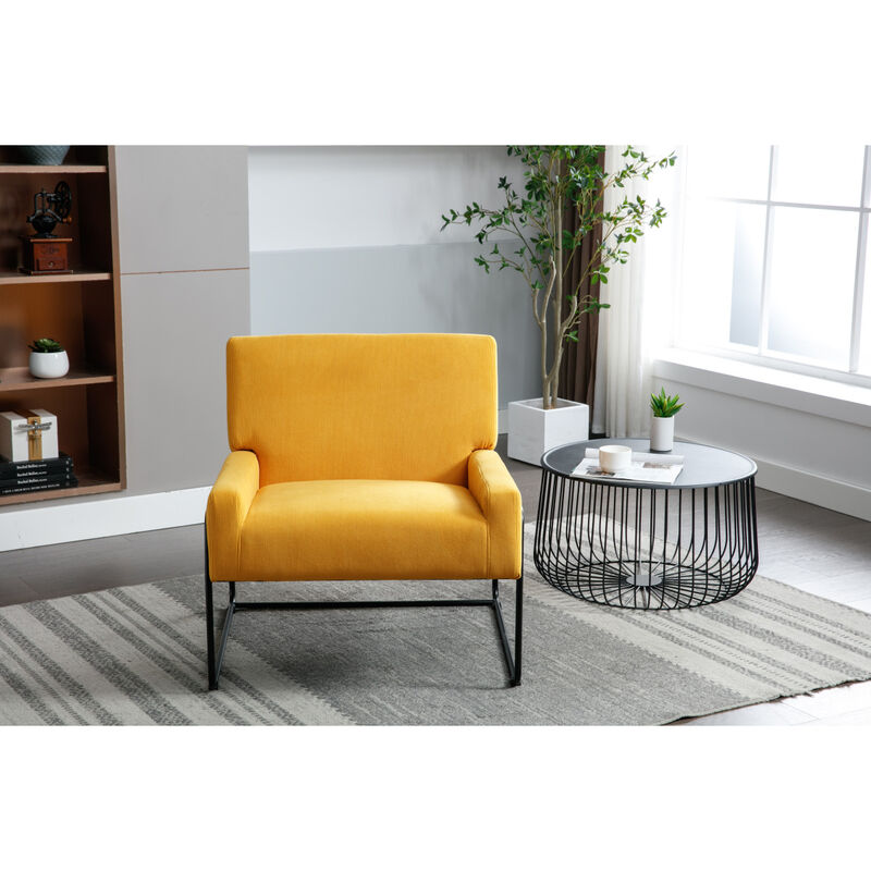 Accent Chair - Modern Industrial Slant Armchair with Metal Frame - Premium High Density Soft Single chair for Living Room Bedroom