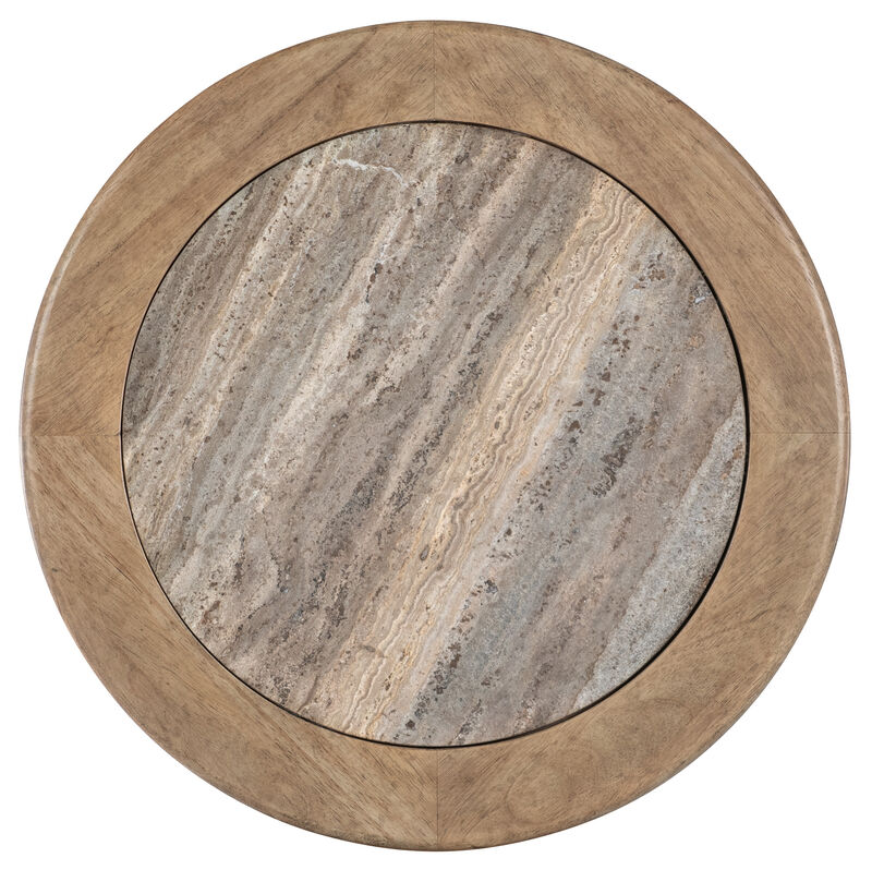 Vineyard Row Round Pedestal End Table