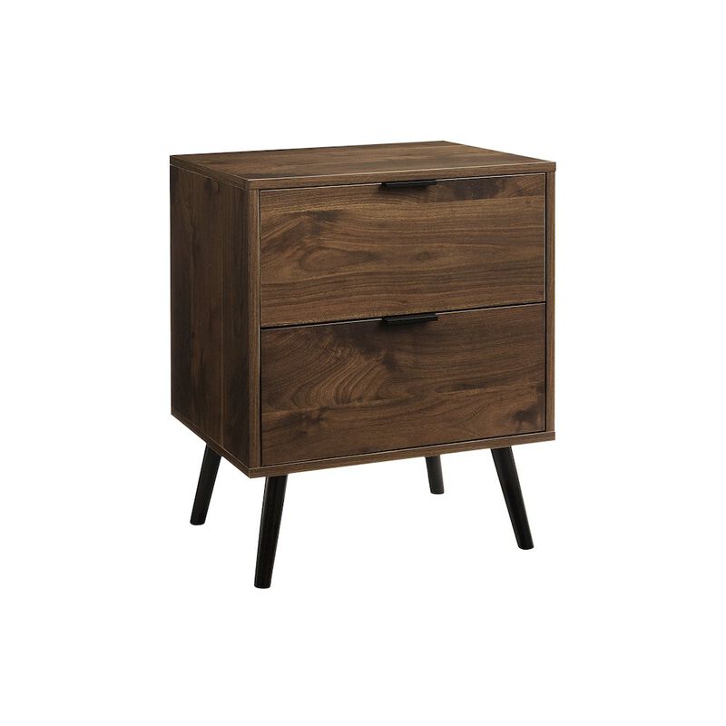Accent Table, Storage Drawer, Walnut Laminate, Modern, Contemporary