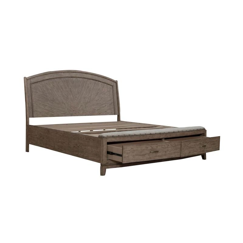 Liberty Furniture Avalon King Panel Storage Bed Frame with Footboard Drawer image number 4