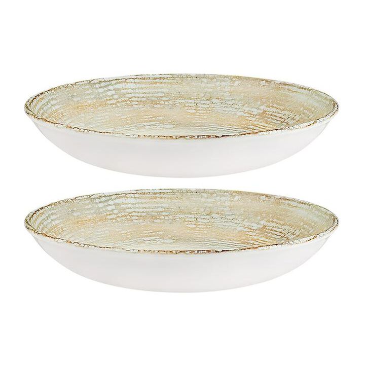 Patera dia.10" h:2" 44 oz. Round Decorated Porcelain Bowl (Set of 2)