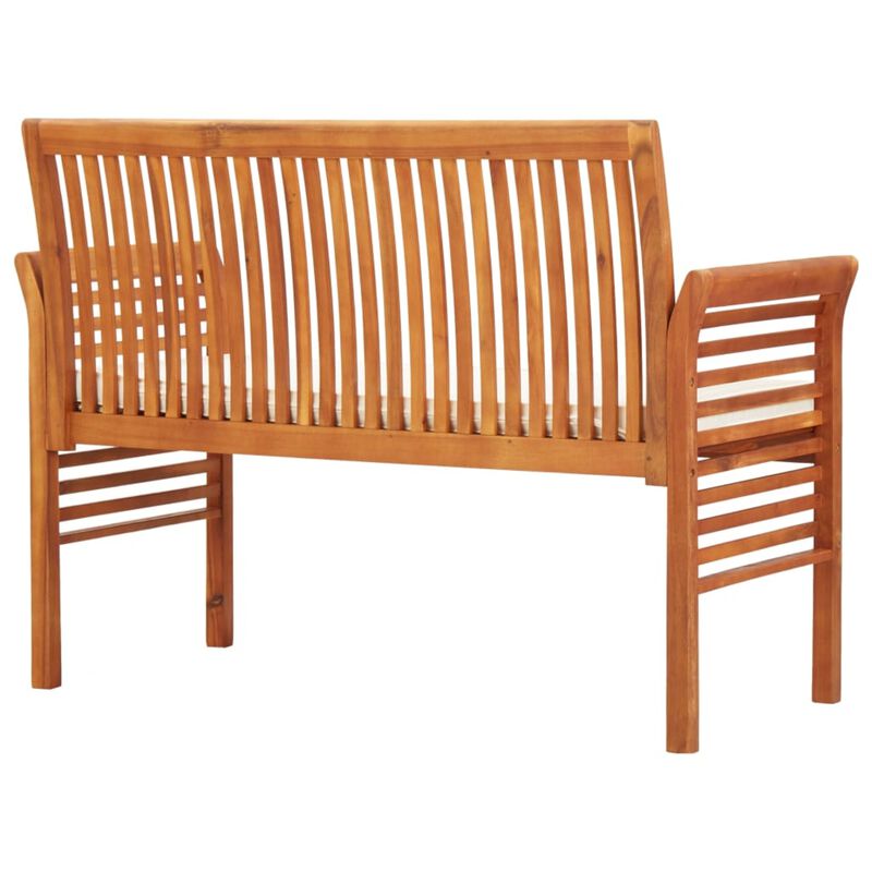 vidaXL 2-Seater Garden Bench with Cushion 47.2" Solid Acacia Wood