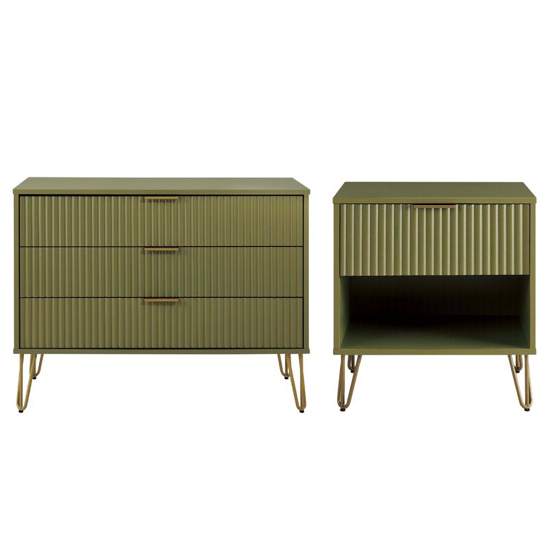 Dumbo Dresser and Nightstand Set in Green image number 0