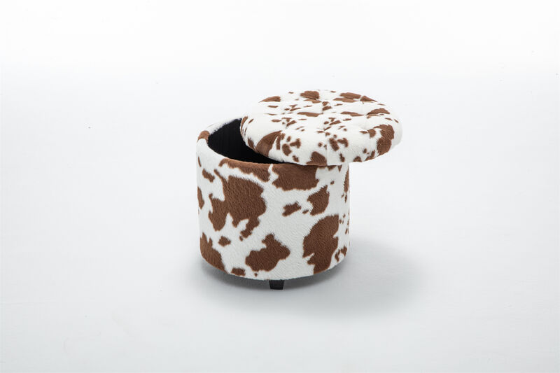 Round Storage Ottoman image number 3