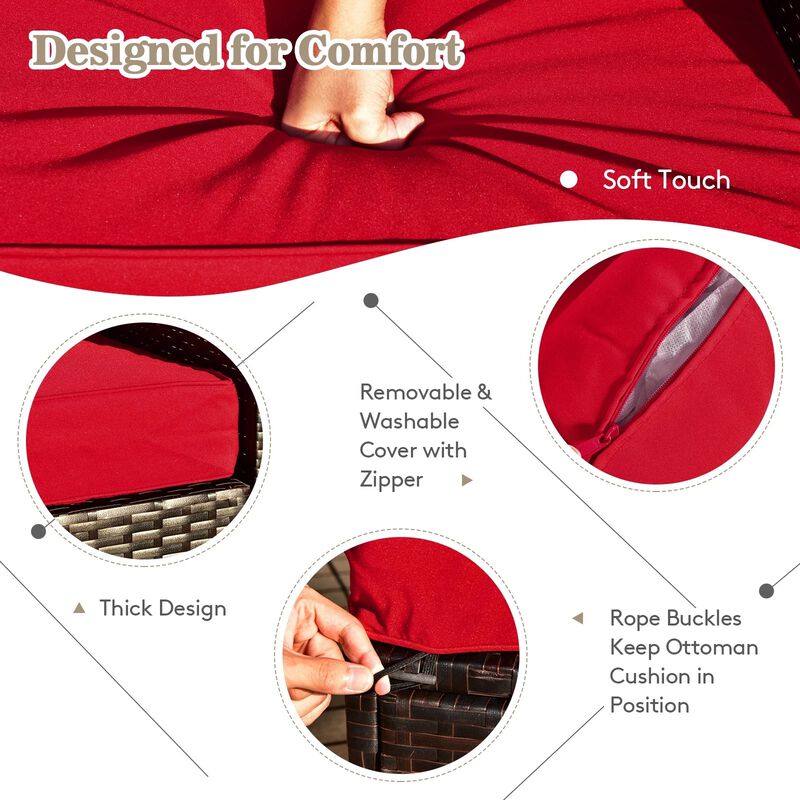 Mondawe Outdoor 9 Pieces Patio Furniture Set with 50,000 BTU Propane Fire Pit Table