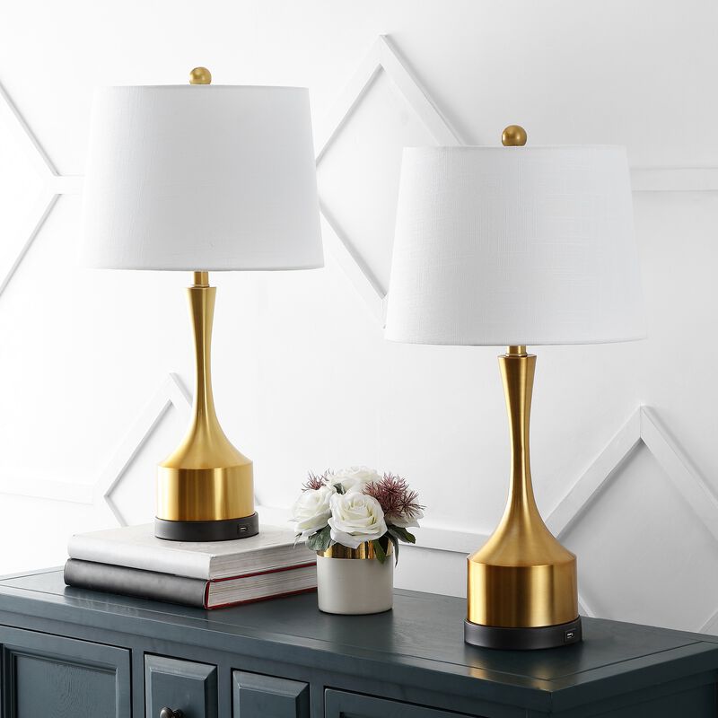 Cooper Classic French Country Iron LED Table Lamp with USB Charging Port (Set of 2)