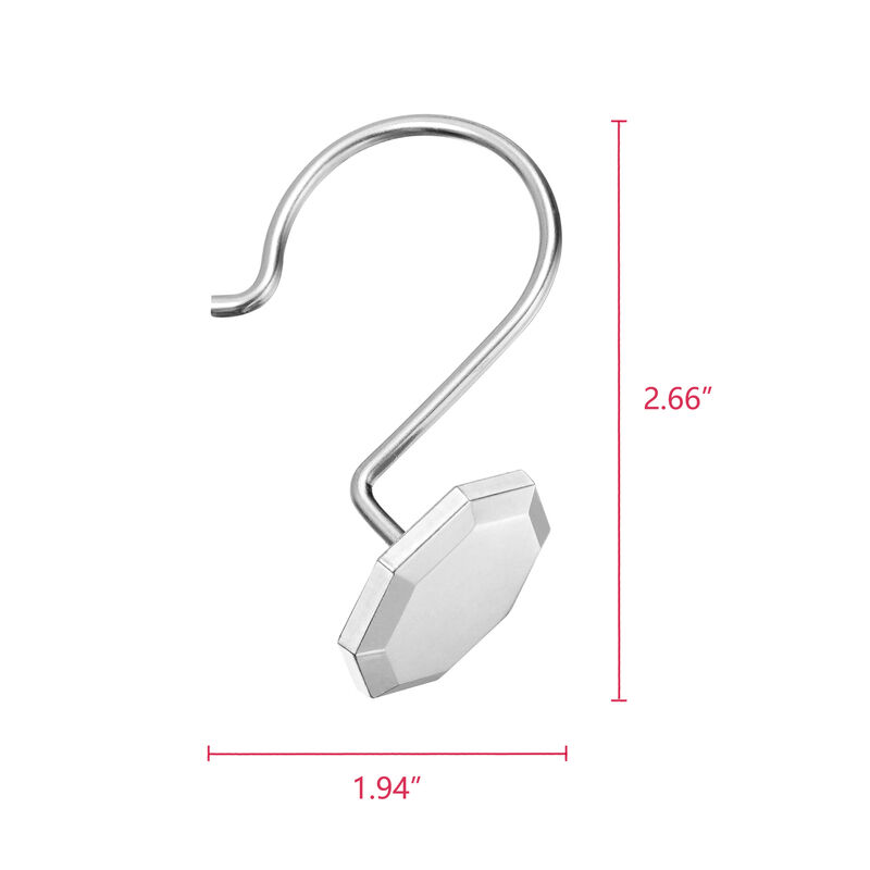 Zinc Shower Curtain Hooks, Set of 12 image number 7