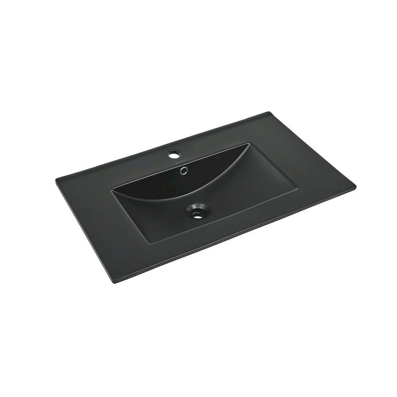 30" Vanity Top Bathroom Sink in Matte Black image number 6