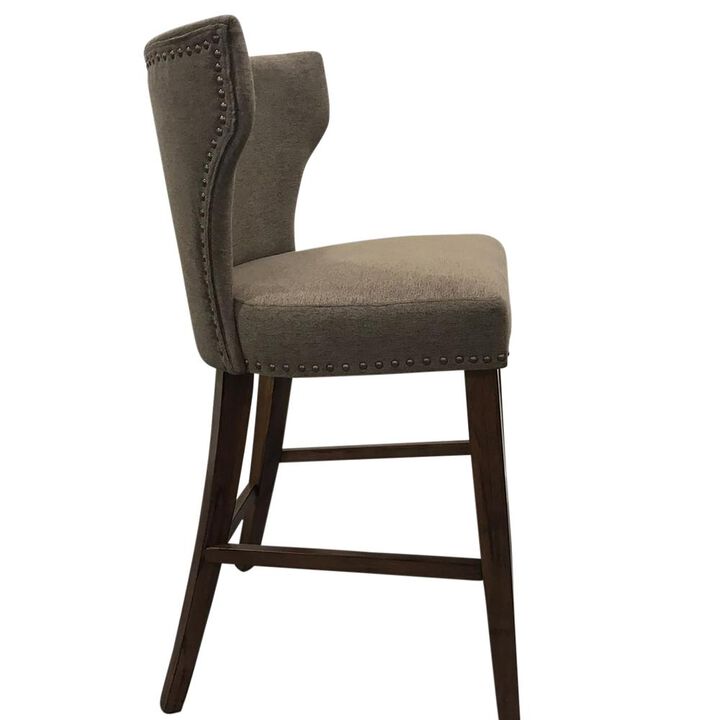 Carolina Living Bianca Upholstered Barstool - Set of 2 - Rustic - Brown Upholstery