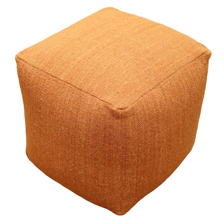 Alex Hamilton Remi Wool Pouf in Orange