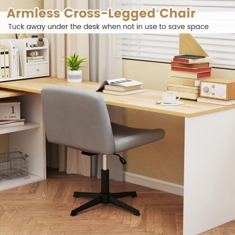 Hivvago Criss Cross-Legged Swivel Desk Chairs No Wheels