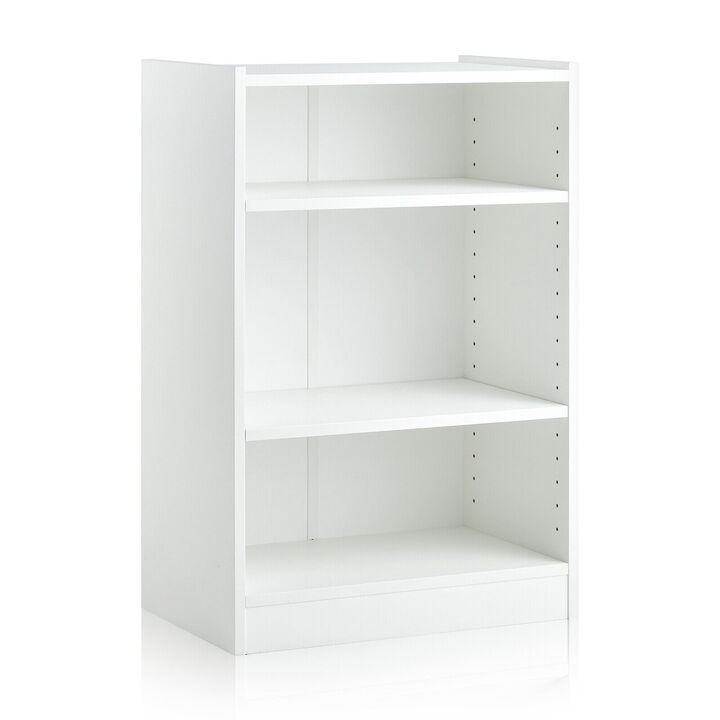 3-Tier Bookcase Open Display Rack Cabinet with Adjustable Shelves