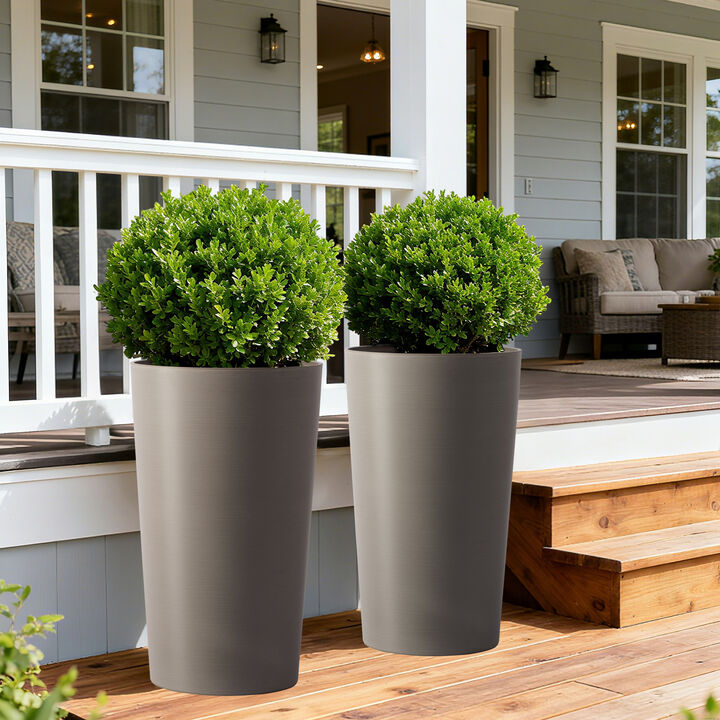 WOW PIONEER Modern Tall Planter Boxes Indoor Outdoor Medium Large Plants Porch Patio Garden Balcony Home Decor