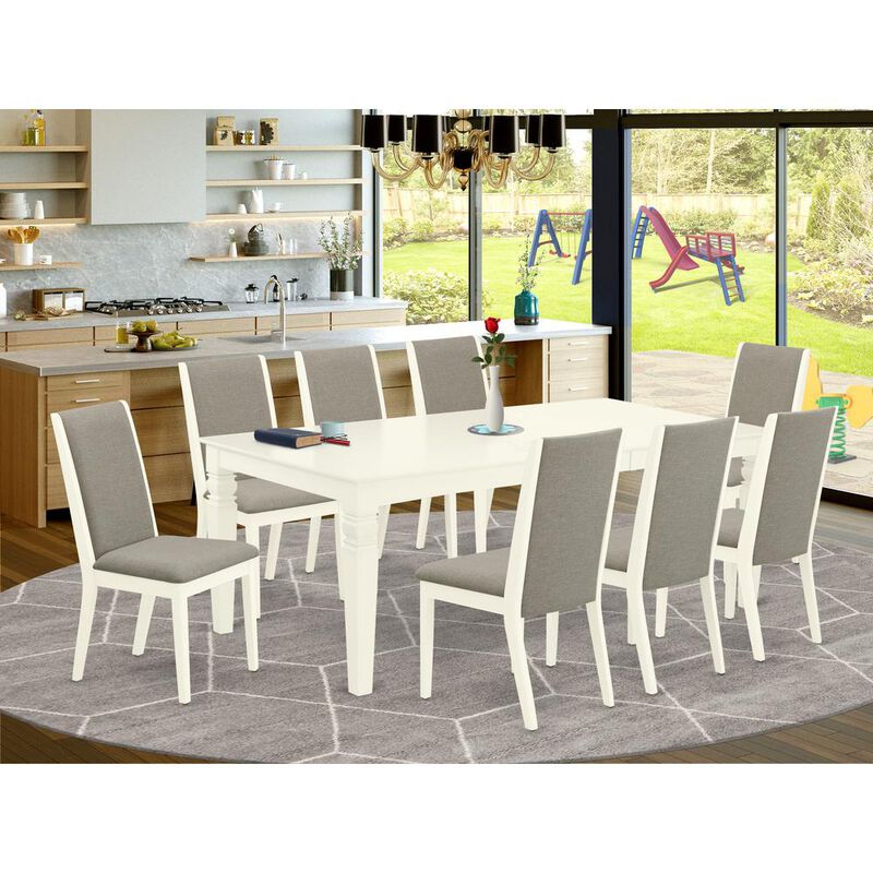 East West Furniture Dining Room Set Linen White