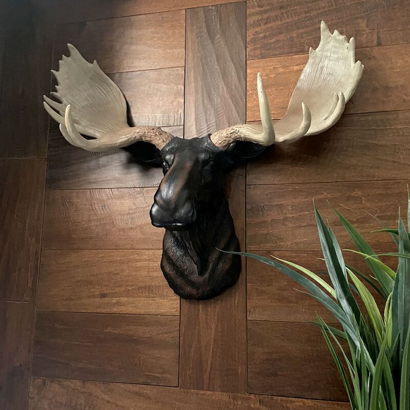 Rustic Moose Head Bust Wall Sculpture 20x23in Brown Cabin Lodge Decor image number 5