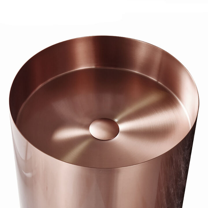 Deluxe stainless steel column basin Rose Gold