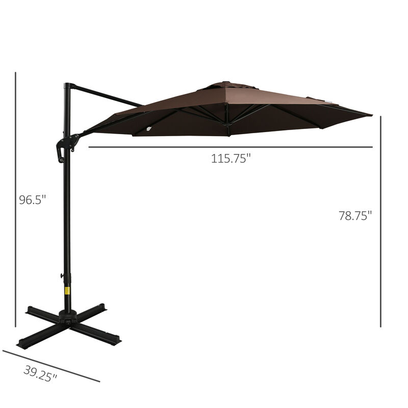 Outdoor Porch Canopy Covered Umbrella Pole with UV Resistance and 360 Rotation