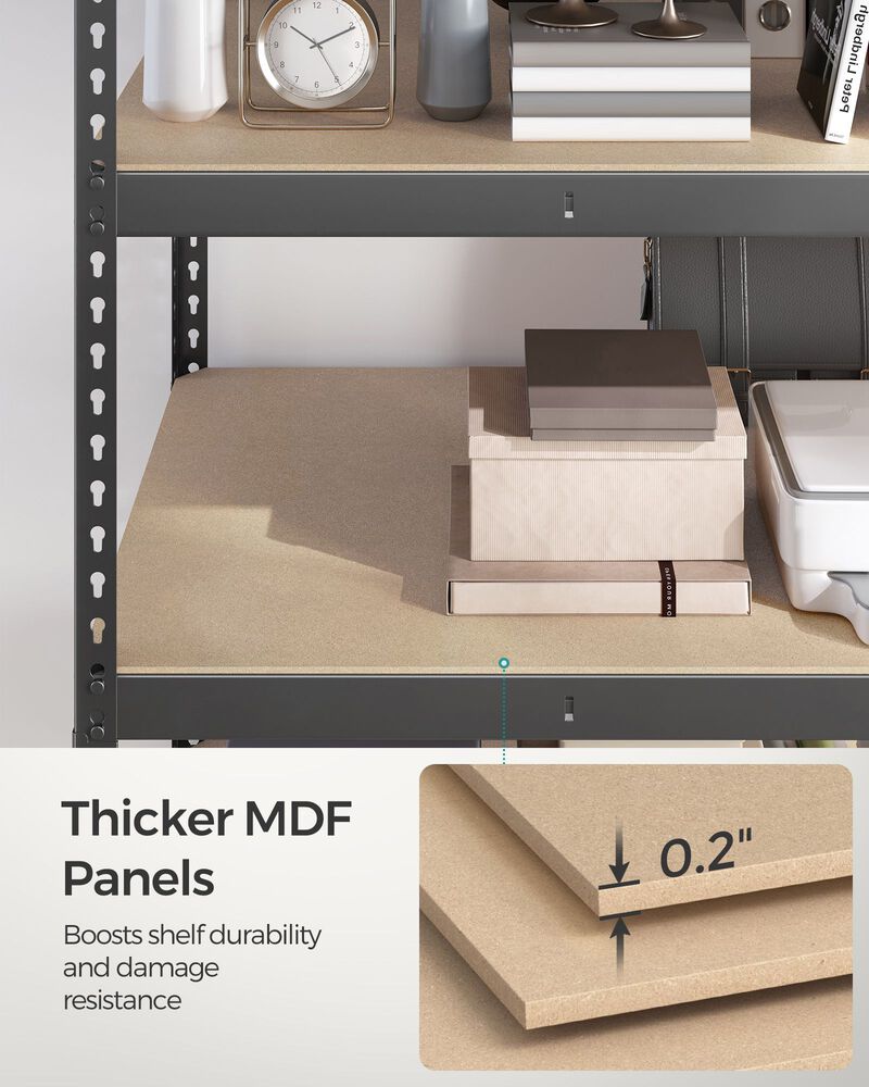 5-Tier Storage Shelves Set of 2 &ndash; Durable Metal Racks for Home, Garage