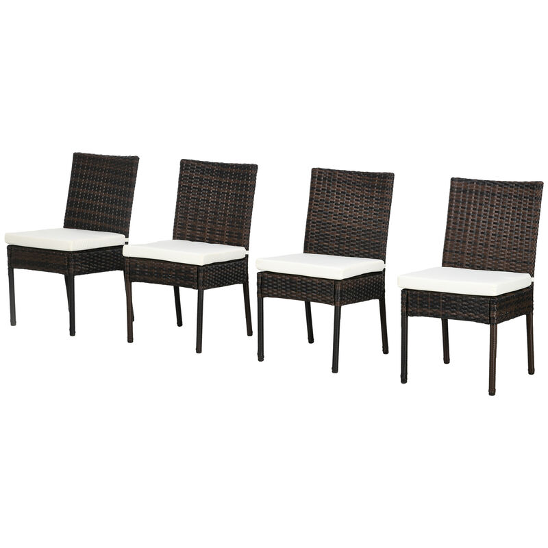 Hivvago Patio Seating Set with 4 Rattan Chairs image number 0
