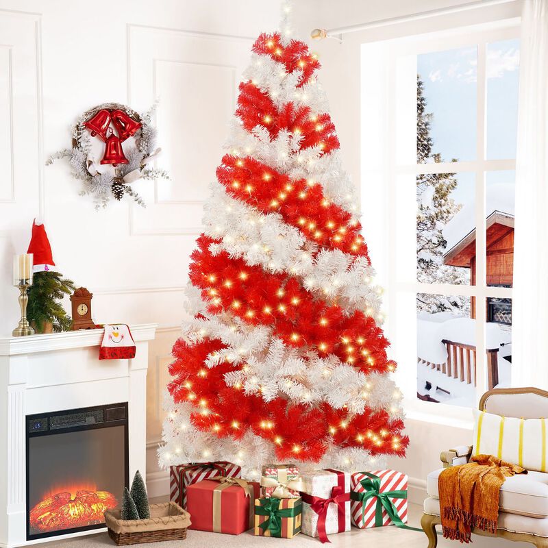 6ft Artificial Christmas Tree with 300 LED Lights and 900 Bendable Branches