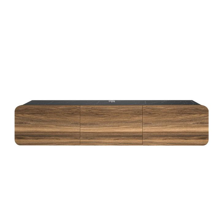 Atelier Mobili Floating TV Stand Wall Mounte for up to 80 inch TV and Under TV Cabinet (Walnut)