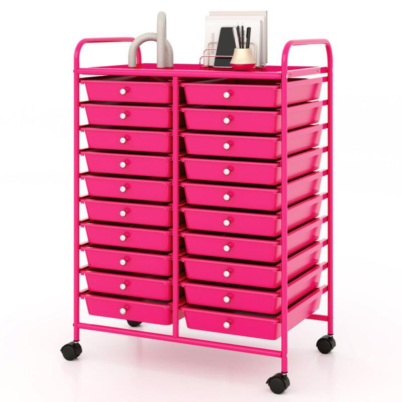 Hivvago 20 Drawers Rolling Storage Cart Studio Organizer