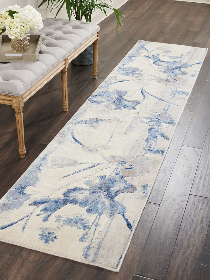 Somerset ST18 Ivory/Blue 2'3" x 8' Rug