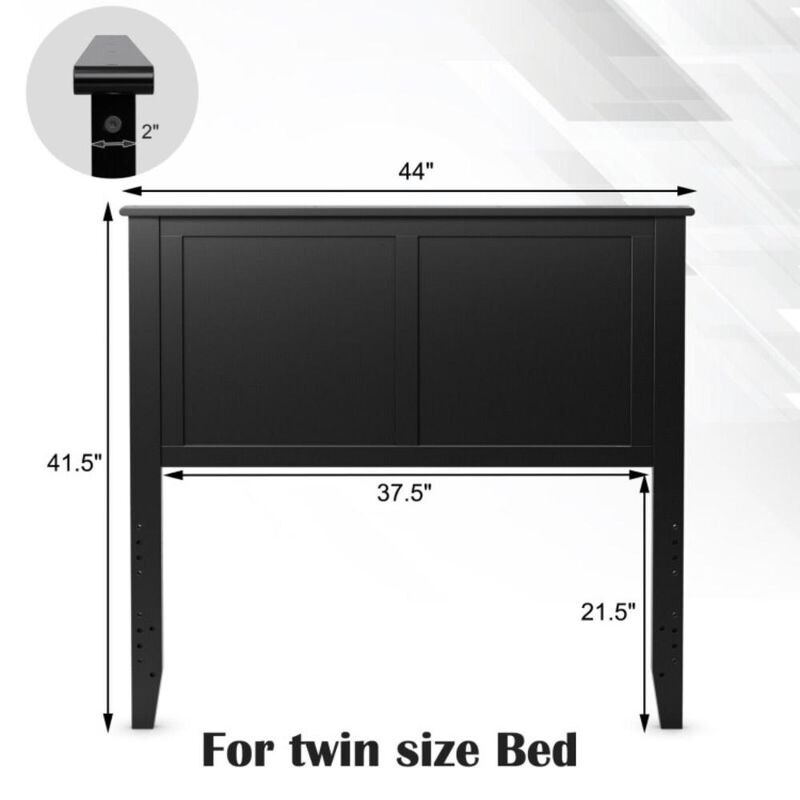 Hivvago Solid Wood Flat Panel Headboard for Twin-size Bed