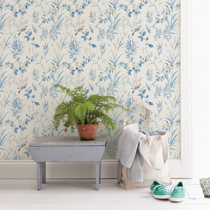Imperial Garden Blue Botanical Wallpaper (Set of 2)