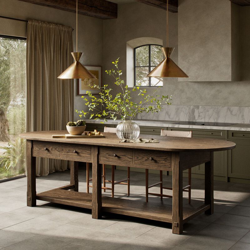Elise Spiced Oak Kitchen Island