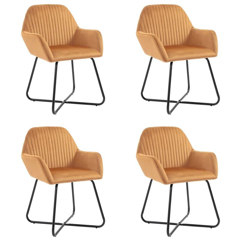 vidaXL Dining Chairs 4 pcs Ochre Velvet