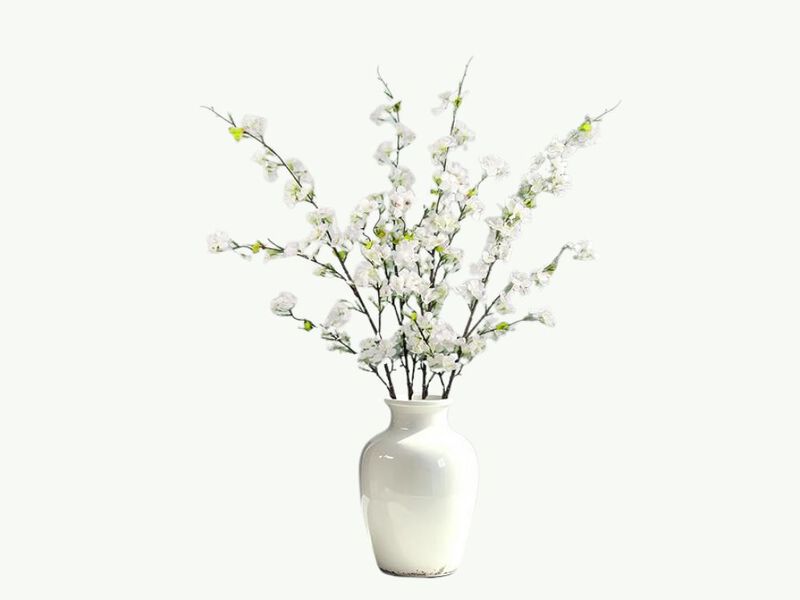 4 Piece White Artificial Flowers Long Stem Outdoor Wedding Centerpiece Decor image number 0