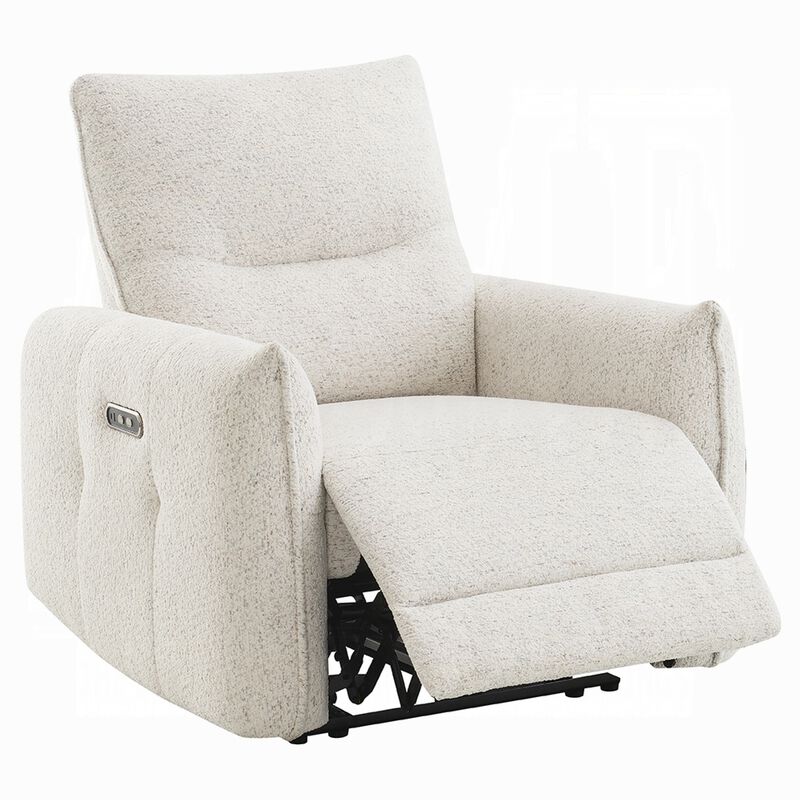 Lali Zero Gravity Power Motion Recliner Chair, USB Port, Cream Chenille image number 3