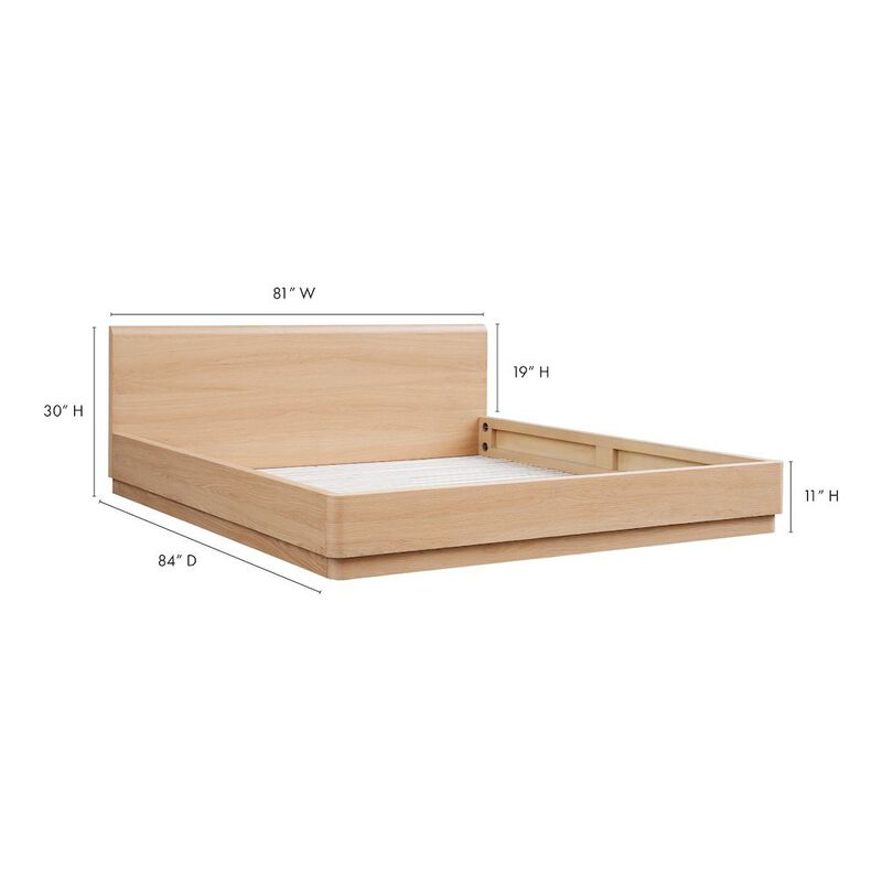 Starlight Canyon Home Solid Wood Bed Frame King Size Bed Frame with Walnut Oak Veneer Finish image number 7