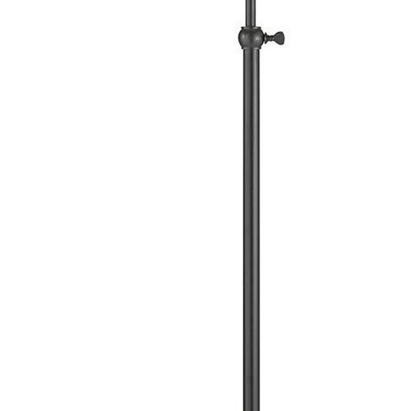 Metal Round 62" Floor Lamp with Adjustable Pole, Dark Bronze-Benzara