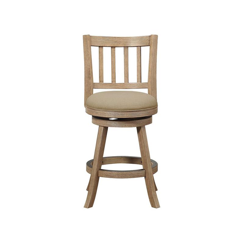Boraam Sheldon Swivel Counter Stool 24 - Driftwood Wire-Brush & Oatmeal