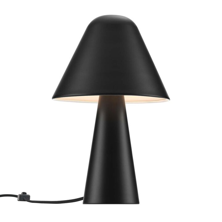 Modway EEI-6529-BLK Jovial Metal Mushroom Table Lamp, Black