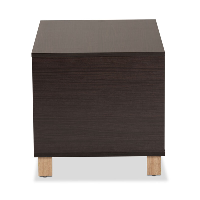 Baxton Studio Eckhart Modern Two Tone Dark Brown Wood Cat Litter Box Cover House